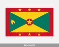 National Flag of Grenada. Grenadian Country Flag Detailed Banner. EPS Vector Illustration Cut File Royalty Free Stock Photo