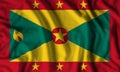 Grenada flag realistic waving Royalty Free Stock Photo