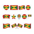 Grenada flag icon set vector isolated on a white background Royalty Free Stock Photo