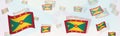 Grenada flag-themed abstract design on a banner. Abstract background design with National flags