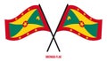 Grenada Flag Waving Vector Illustration on White Background. Grenada National Flag