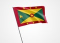 Grenada flying high in the isolated background. February 07 Grenada independence day. World national flag collection world nationa