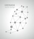 Grenada grey vector dot outline triangle map