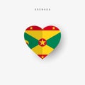 Grenada heart shaped flag. Origami paper cut Grenadian national banner Royalty Free Stock Photo