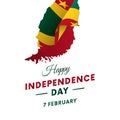 Grenada Independence day. Grenada map. Vector illustration. Royalty Free Stock Photo