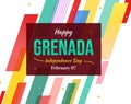 Grenada Independence Day wallpaper with text and colorful shapes.