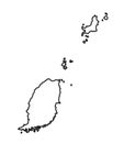 Grenada Island Isolated Black Outline