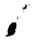 Grenada Island Isolated Black Silhouette