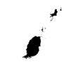 Grenada Map. Grenadian Country Map. Black and White National Nation Outline Geography Border Boundary Shape Territory Vector Illus