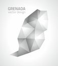 Grenada map grey and silver mosaic vector polygonal map