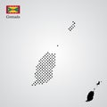 Grenada map silhouette halftone style