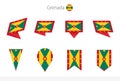 Grenada national flag collection, eight versions of Grenada vector flags