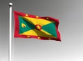 Grenada national flag isolated on gray background