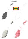 Grenada outline map set