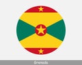 Grenada Round Circle Flag. Grenadian Circular Button Banner Icon. EPS Vector
