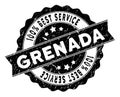 Grenada Best Service Stamp with Grunge Texture