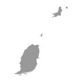 Grenada vector country map silhouette