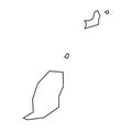 Grenada vector country map thin outline icon