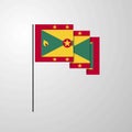 Grenada waving Flag creative background