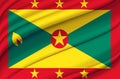 Grenada waving flag illustration.