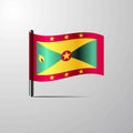 Grenada waving Shiny Flag design vector