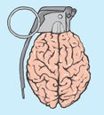 grenade brain vector illustration