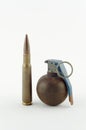 Grenade and bullet Royalty Free Stock Photo