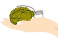 Grenade in hand Royalty Free Stock Photo