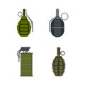Grenade icon set, flat style Royalty Free Stock Photo