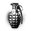 a grenade in stencil-art style,black and white Royalty Free Stock Photo