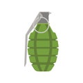 Grenade vector bomb hand icon explosive weapon illustration. Military war danger