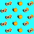 Grenadilla fruit, bright background in pop art style