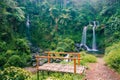 Grenjengan Kembar Waterfall, Magelang, Central Java Royalty Free Stock Photo