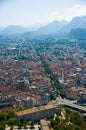 Grenoble aerial view elevated view Royalty Free Stock Photo