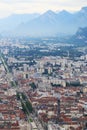 View from Bastilla upon Grenoble and french Hautes Alpes Royalty Free Stock Photo