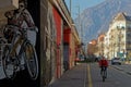 New cycling highway along the railway lines crosses the city center of Grenoble