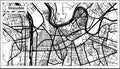 Grenoble France Map in Black and White Color Royalty Free Stock Photo