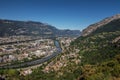 Grenoble Panorama from Hilltop of Bastille Fortification