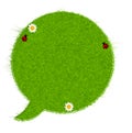 Gresh green grass speech bubble. Vector Royalty Free Stock Photo