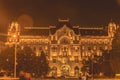 Gresham Palace at night. Budapest, Hungary Royalty Free Stock Photo