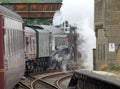 Gresley A4 pacific 60009 steam train at Carnforth