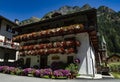 Gressoney-Saint-Jean, Aosta Valley, Italy - Traditionsl house in the village of Gressoney