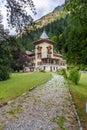 Gressoney-Saint-Jean, Italy. View of Villa Margherita, now the Town Hall.