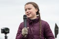 Greta Thunberg speaking at the Fridays for Future demo