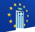 Grexit Door Illustration Royalty Free Stock Photo