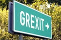 Grexit - next exit sign Royalty Free Stock Photo