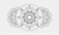 Grey abstract rosette. Vector Illustration. Detailed