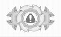Grey abstract rosette. Vector Illustration. Detailed with warning icon inside EPS10 Royalty Free Stock Photo