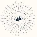 Grey Acorn icon isolated on beige background. Abstract circle random dots. Vector