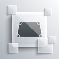 Grey Acute trapezoid shape icon isolated on grey background. Square glass panels. Vector